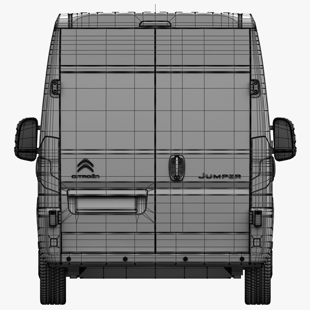 Citroen Jumper L4H2 Van 3D Model – Detailed Commercial Vehicle, FBX, OBJ - View 22