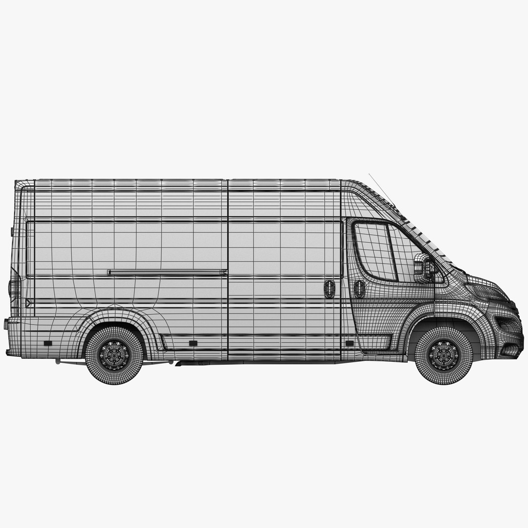 Citroen Jumper L4H2 Van 3D Model – Detailed Commercial Vehicle, FBX, OBJ - View 23