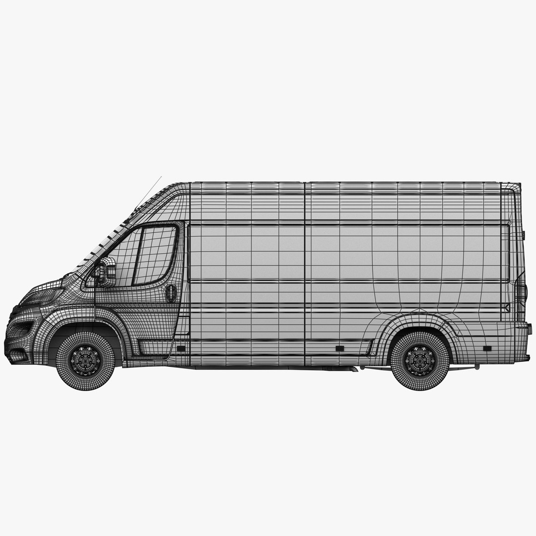 Citroen Jumper L4H2 Van 3D Model – Detailed Commercial Vehicle, FBX, OBJ - View 24