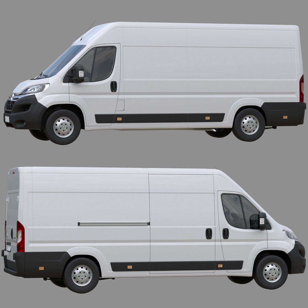 Citroen Jumper L4H2 Van 3D Model – Detailed Commercial Vehicle, FBX, OBJ - View 26