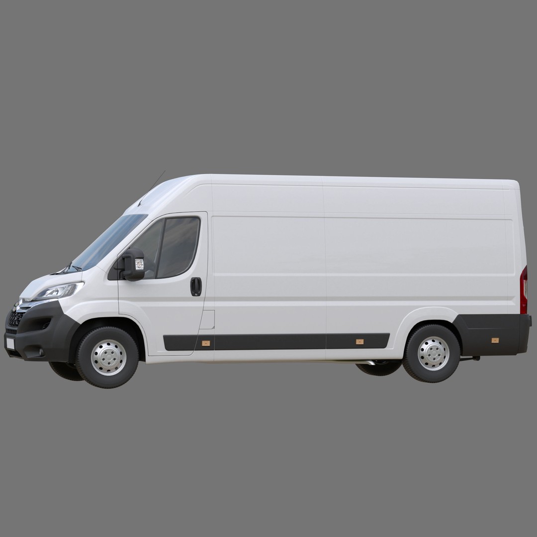 Citroen Jumper L4H2 Van 3D Model – Detailed Commercial Vehicle, FBX, OBJ - View 6