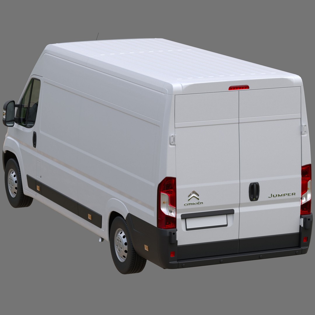 Citroen Jumper L4H2 Van 3D Model – Detailed Commercial Vehicle, FBX, OBJ - View 7
