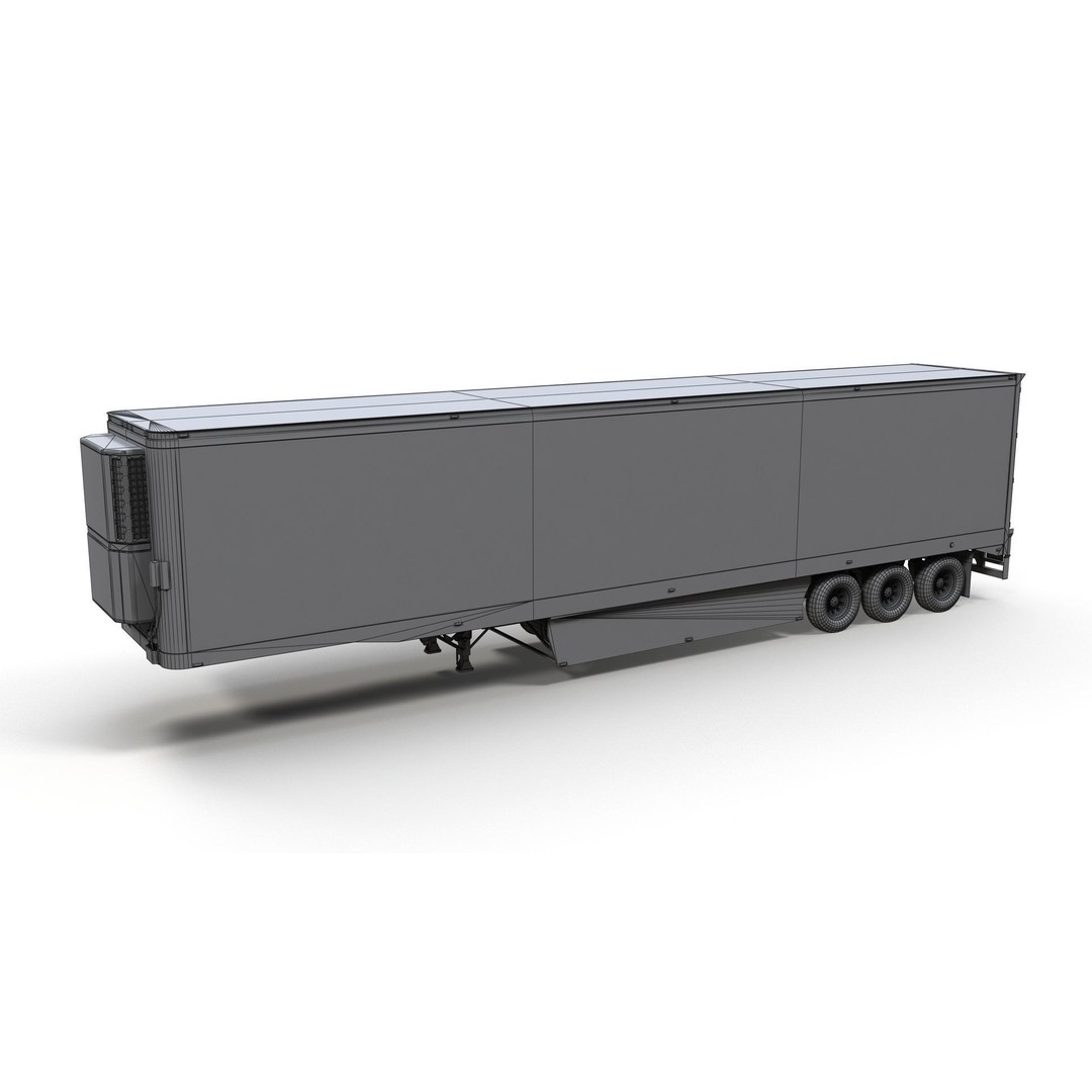Refrigerated Trailer 3D Model – Low Poly Game Ready Asset, FBX - View 11