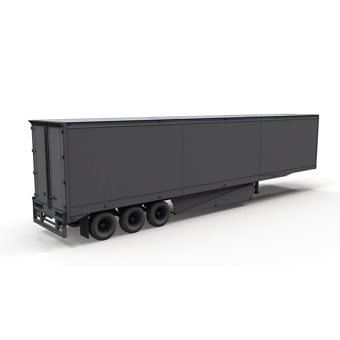 Refrigerated Trailer 3D Model – Low Poly Game Ready Asset, FBX - View 12
