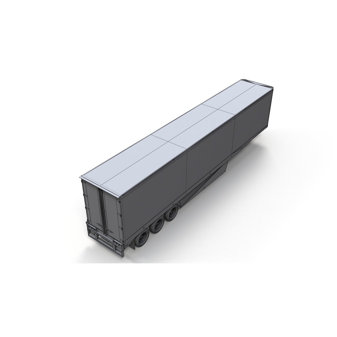 Refrigerated Trailer 3D Model – Low Poly Game Ready Asset, FBX - View 13