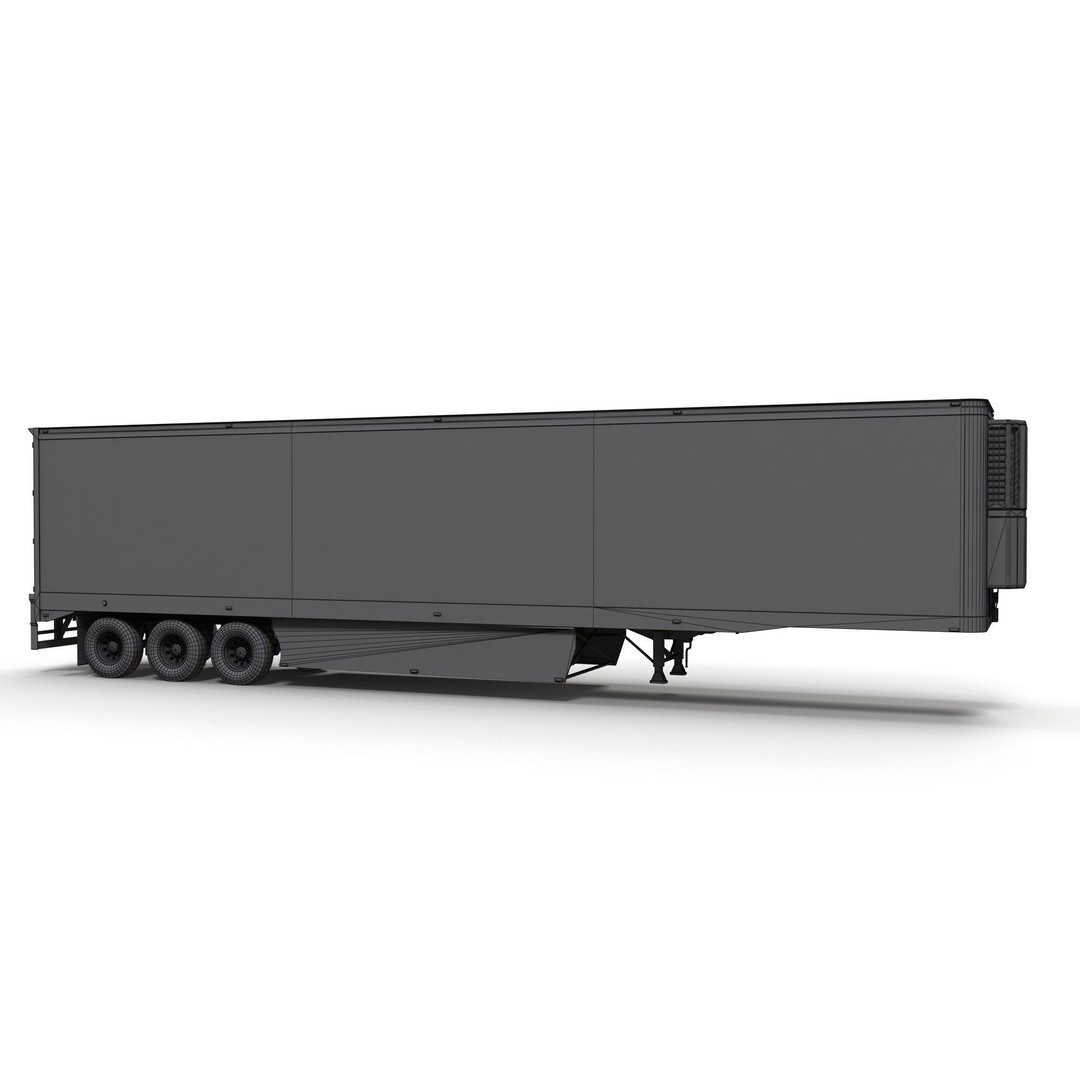 Refrigerated Trailer 3D Model – Low Poly Game Ready Asset, FBX - View 14