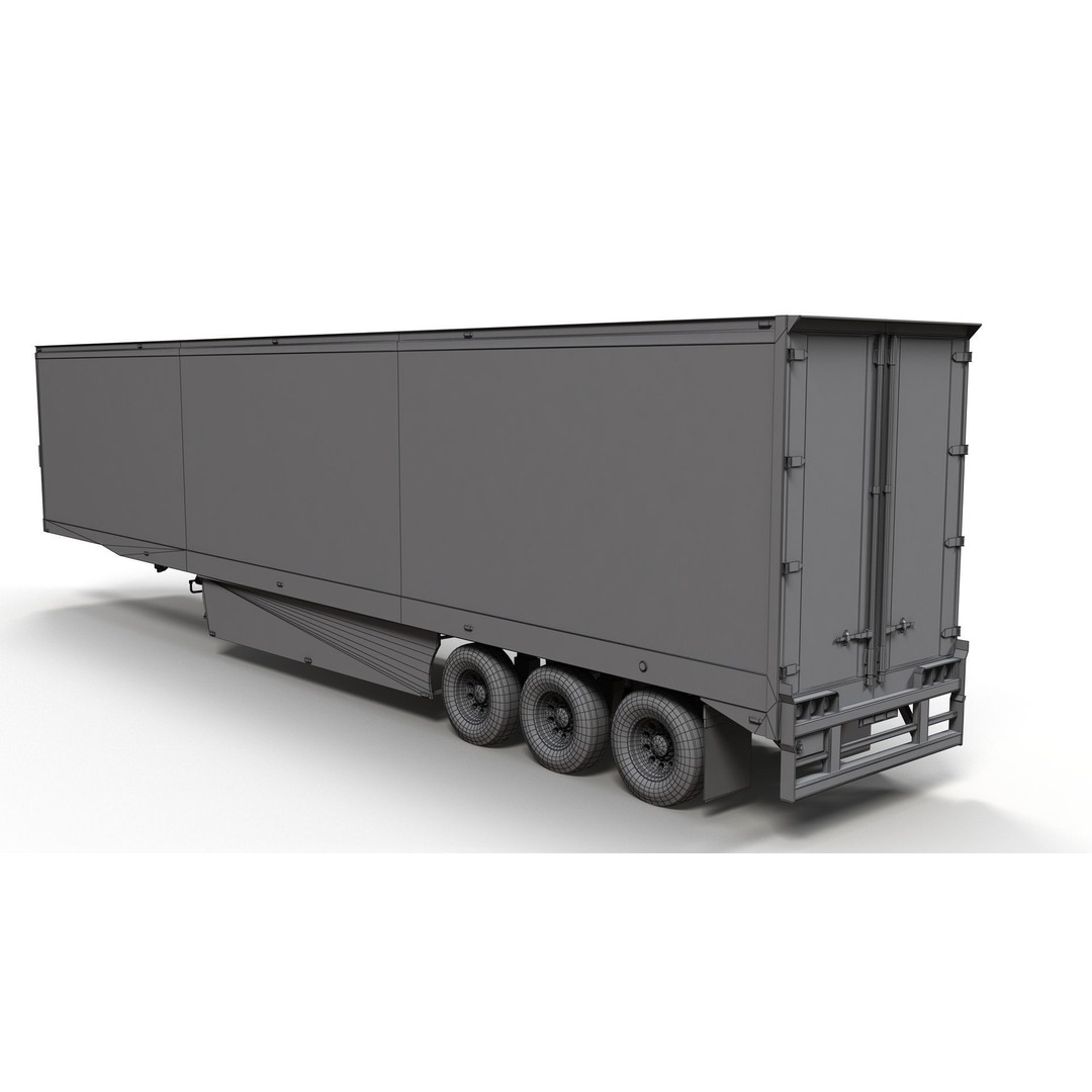 Refrigerated Trailer 3D Model – Low Poly Game Ready Asset, FBX - View 15
