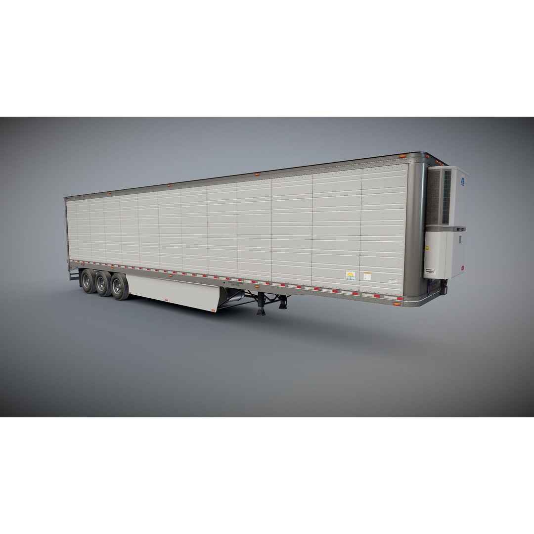 Refrigerated Trailer 3D Model – Low Poly Game Ready Asset, FBX - View 19