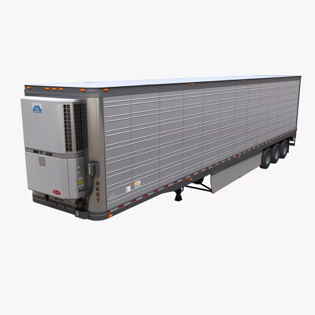 Refrigerated Trailer 3D Model – Low Poly Game Ready Asset, FBX - View 2