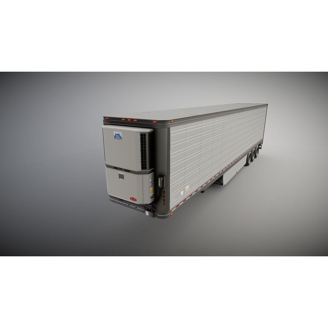 Refrigerated Trailer 3D Model – Low Poly Game Ready Asset, FBX - View 23
