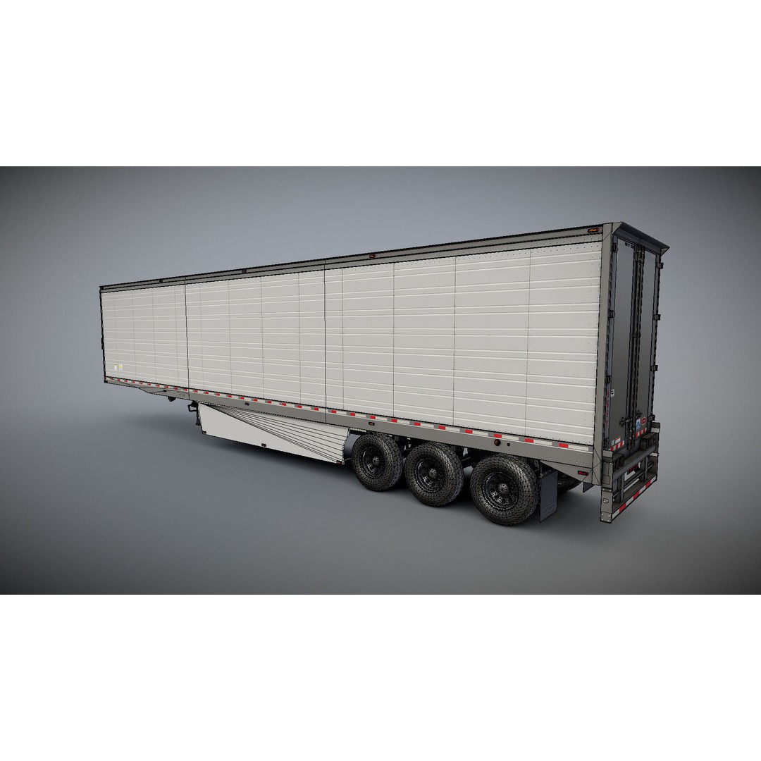 Refrigerated Trailer 3D Model – Low Poly Game Ready Asset, FBX - View 25