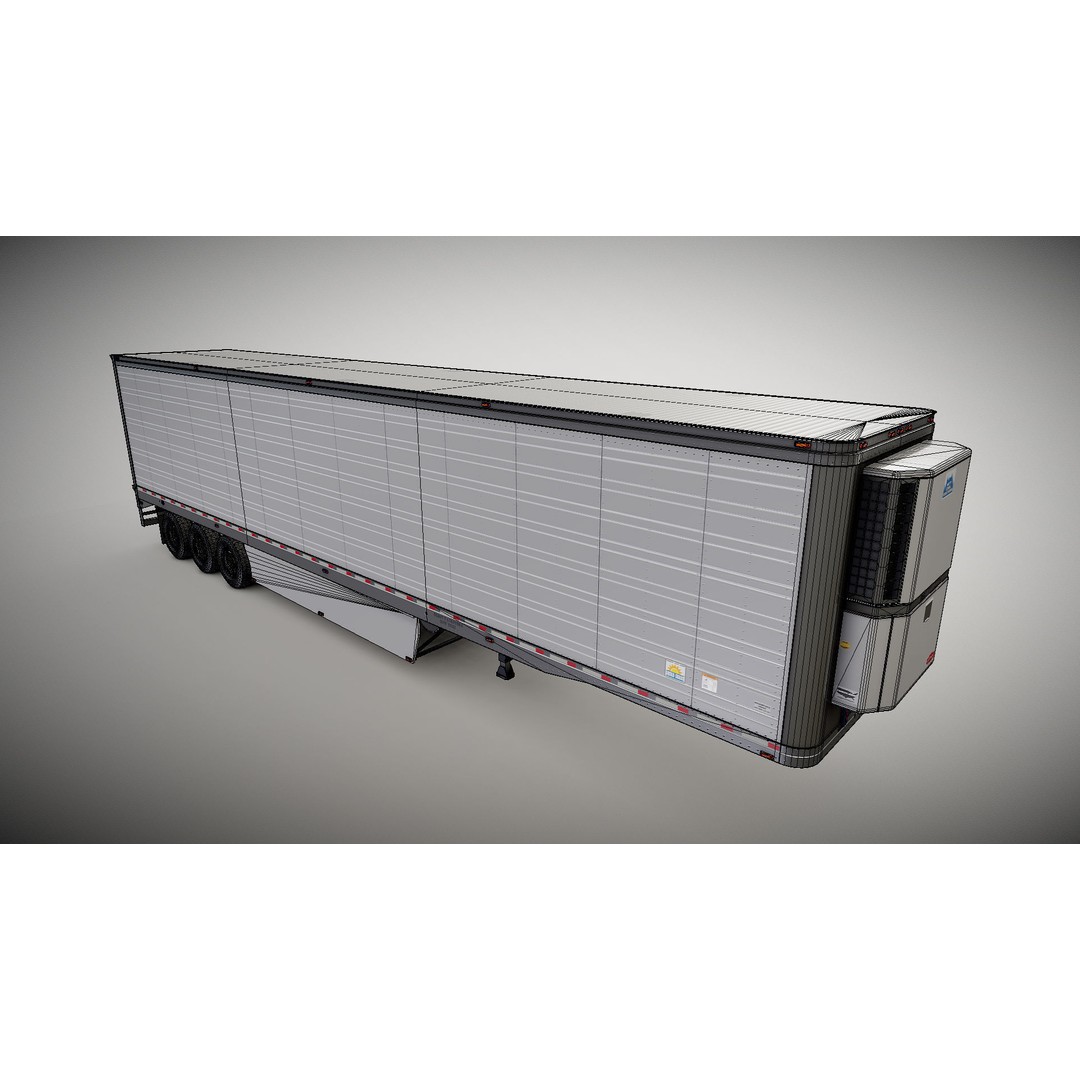 Refrigerated Trailer 3D Model – Low Poly Game Ready Asset, FBX - View 26