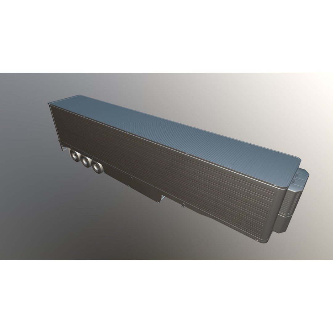 Refrigerated Trailer 3D Model – Low Poly Game Ready Asset, FBX - View 29