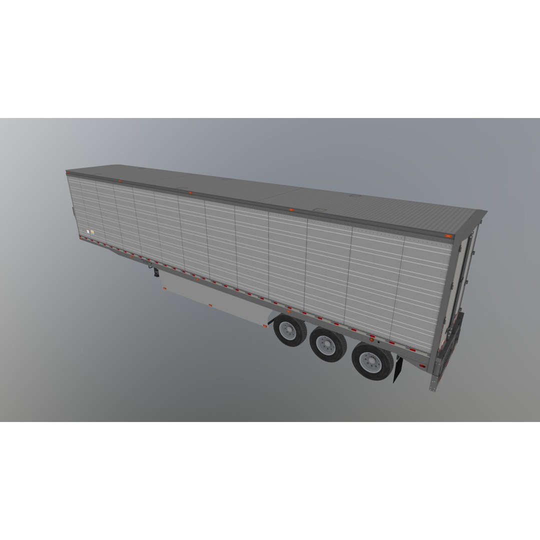 Refrigerated Trailer 3D Model – Low Poly Game Ready Asset, FBX - View 32