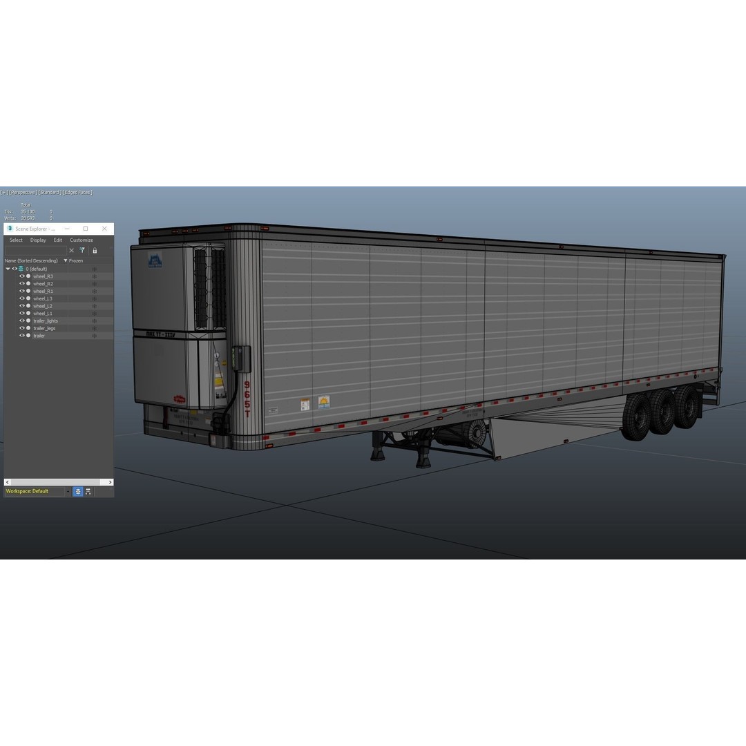 Refrigerated Trailer 3D Model – Low Poly Game Ready Asset, FBX - View 35