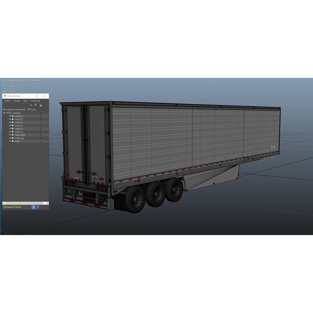 Refrigerated Trailer 3D Model – Low Poly Game Ready Asset, FBX - View 36