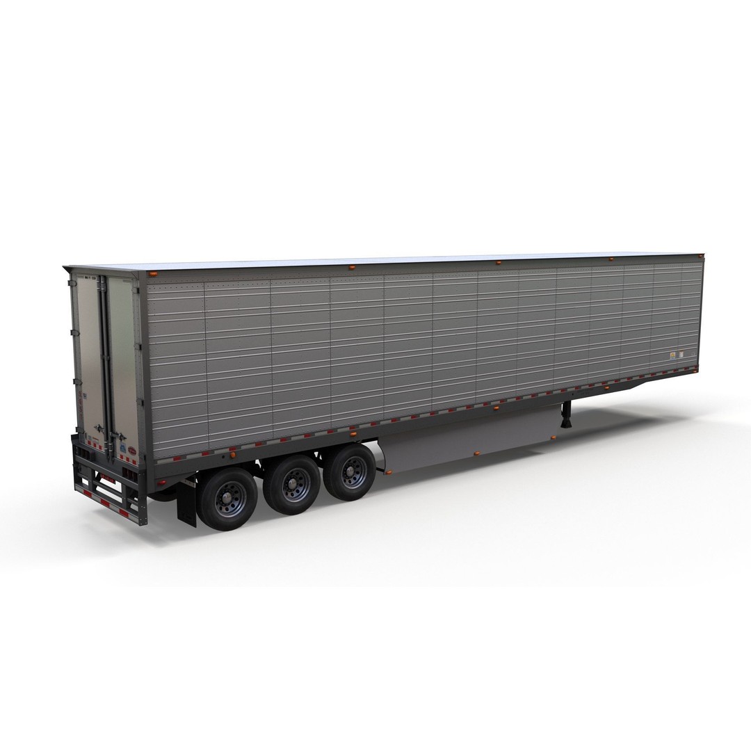 Refrigerated Trailer 3D Model – Low Poly Game Ready Asset, FBX - View 4