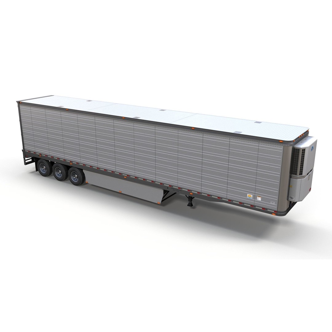 Refrigerated Trailer 3D Model – Low Poly Game Ready Asset, FBX - View 8