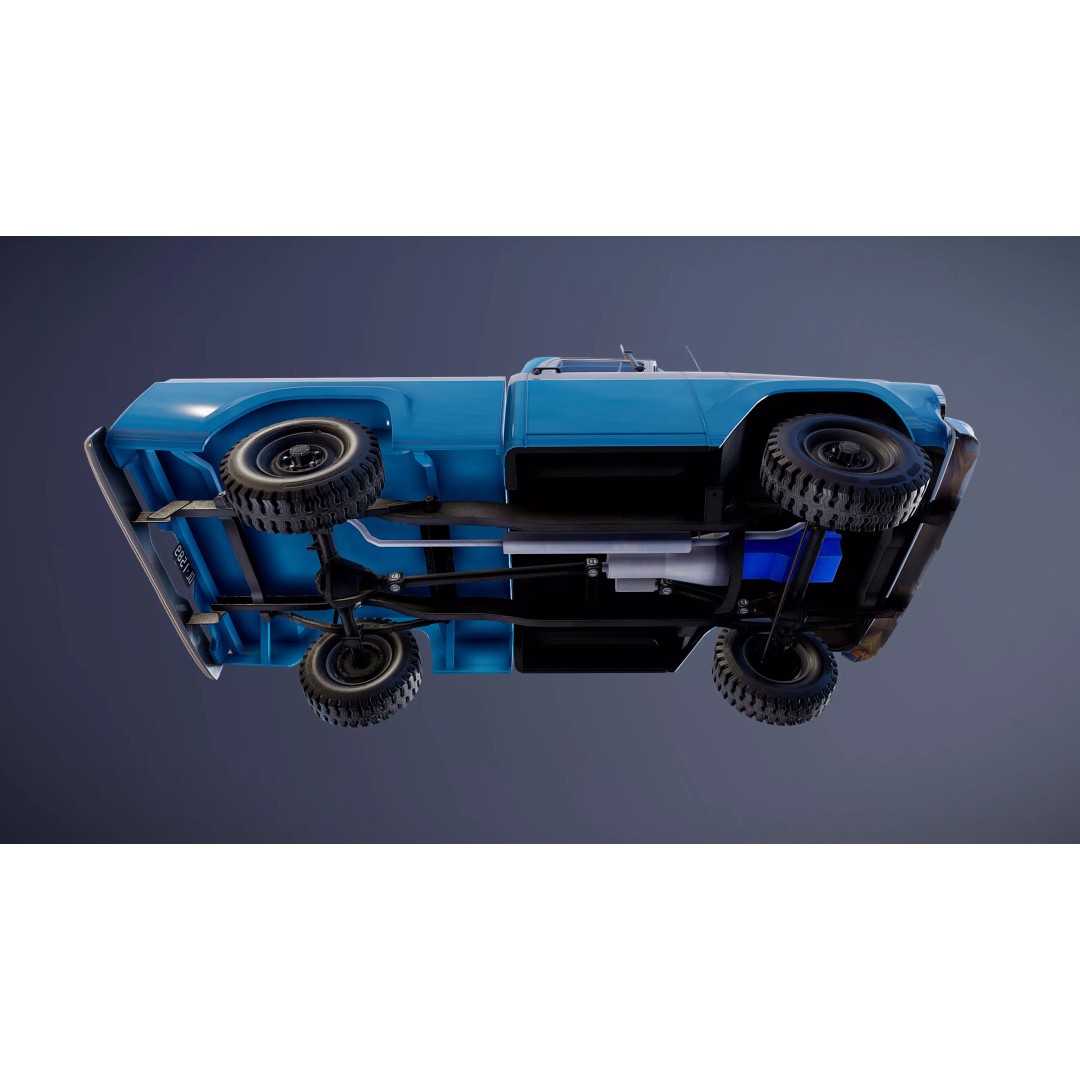 1950s American 4x4 Pickup Truck 3D Model – Low Poly Game Ready FBX - View 20