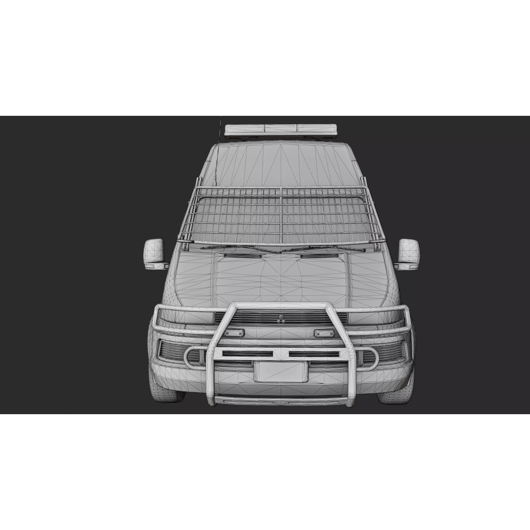Service Van 3D Model – Low Poly Game Asset, FBX, PBR Textures