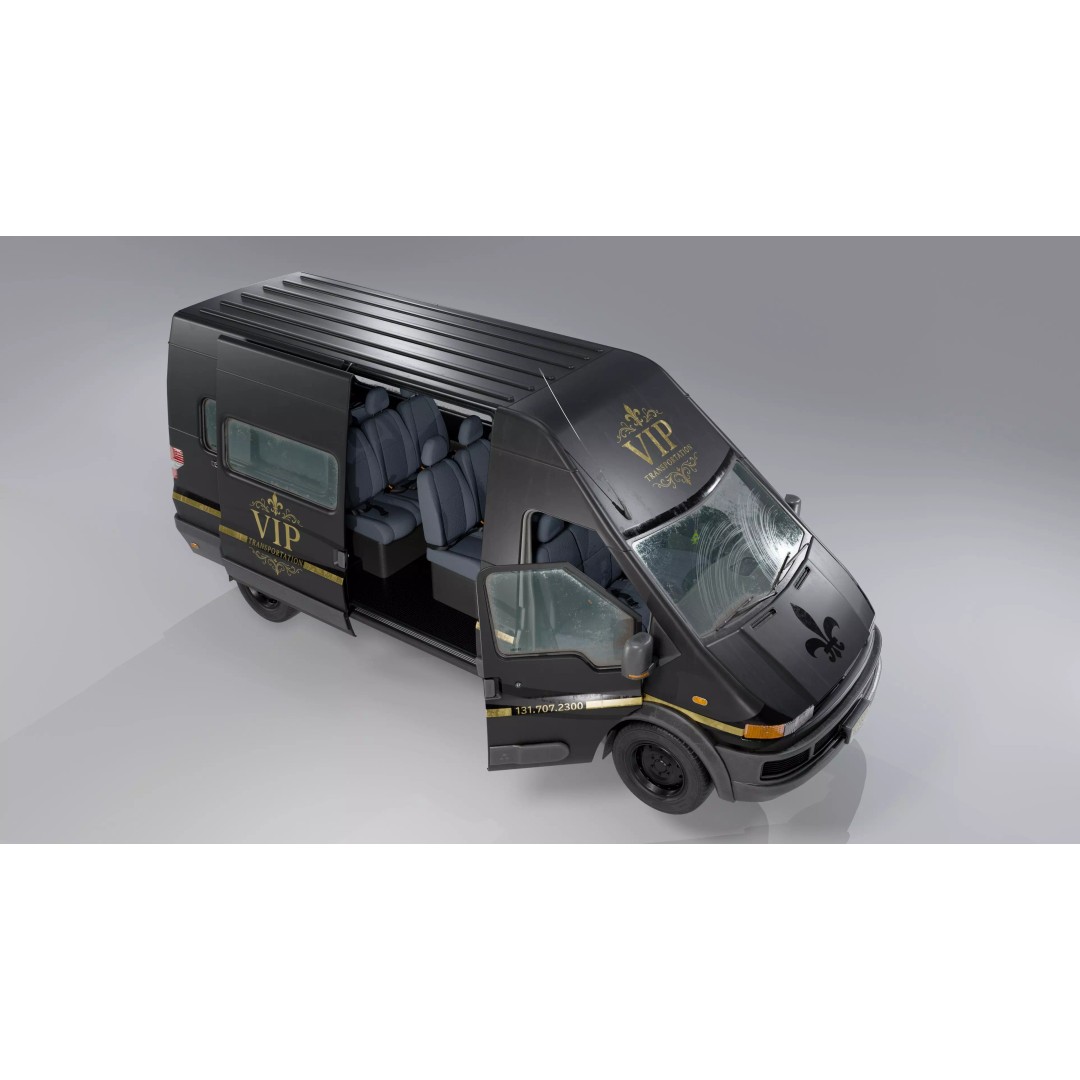 Service Van 3D Model – Low Poly Game Asset, FBX, PBR Textures - View 13
