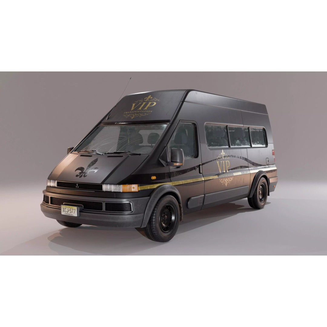 Service Van 3D Model – Low Poly Game Asset, FBX, PBR Textures - View 14