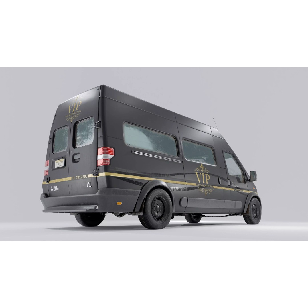 Service Van 3D Model – Low Poly Game Asset, FBX, PBR Textures - View 15