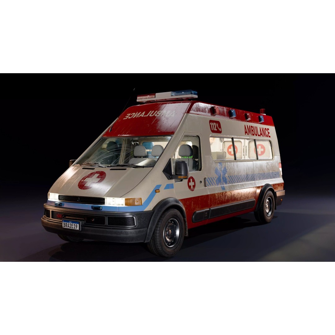 Service Van 3D Model – Low Poly Game Asset, FBX, PBR Textures - View 16