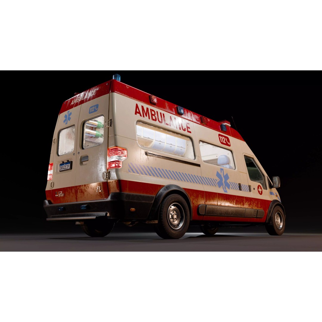 Service Van 3D Model – Low Poly Game Asset, FBX, PBR Textures - View 17