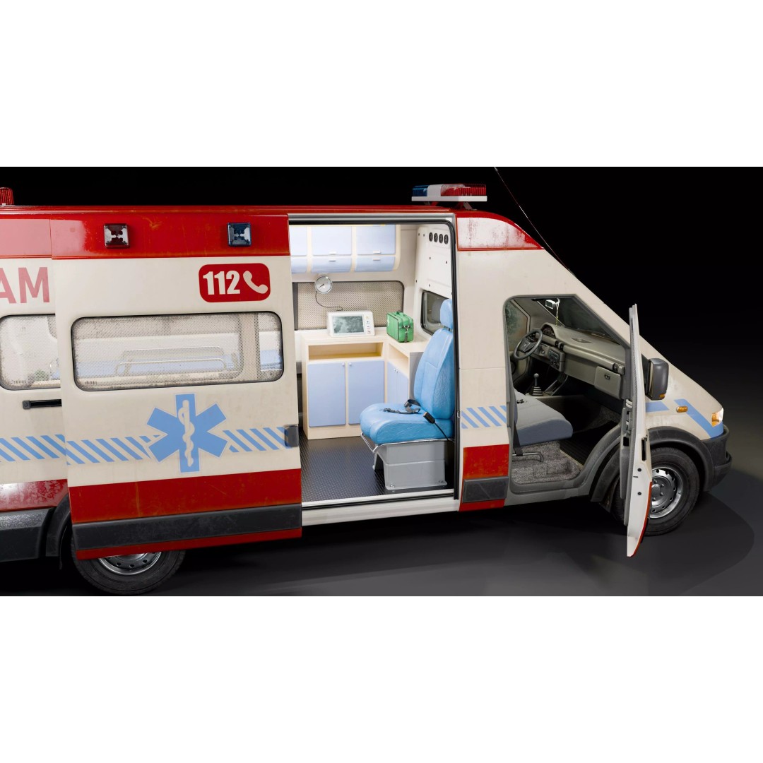 Service Van 3D Model – Low Poly Game Asset, FBX, PBR Textures - View 18