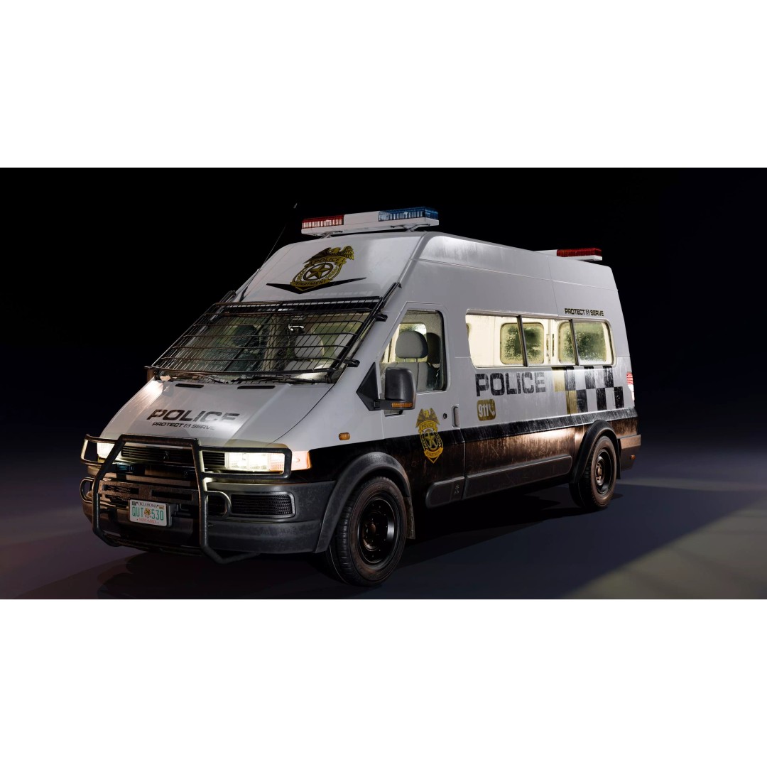 Service Van 3D Model – Low Poly Game Asset, FBX, PBR Textures - View 21