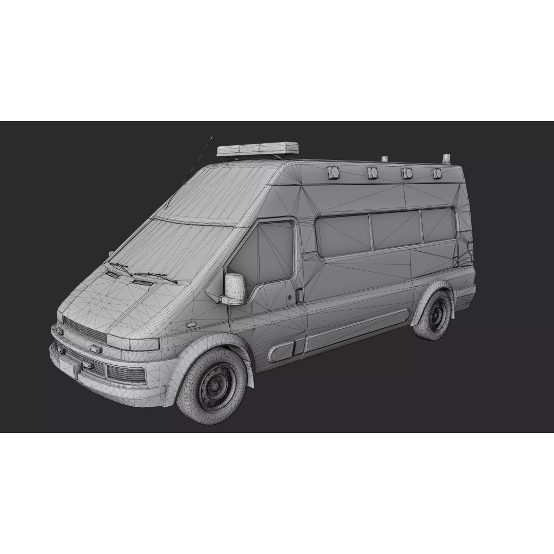 Service Van 3D Model – Low Poly Game Asset, FBX, PBR Textures - View 27