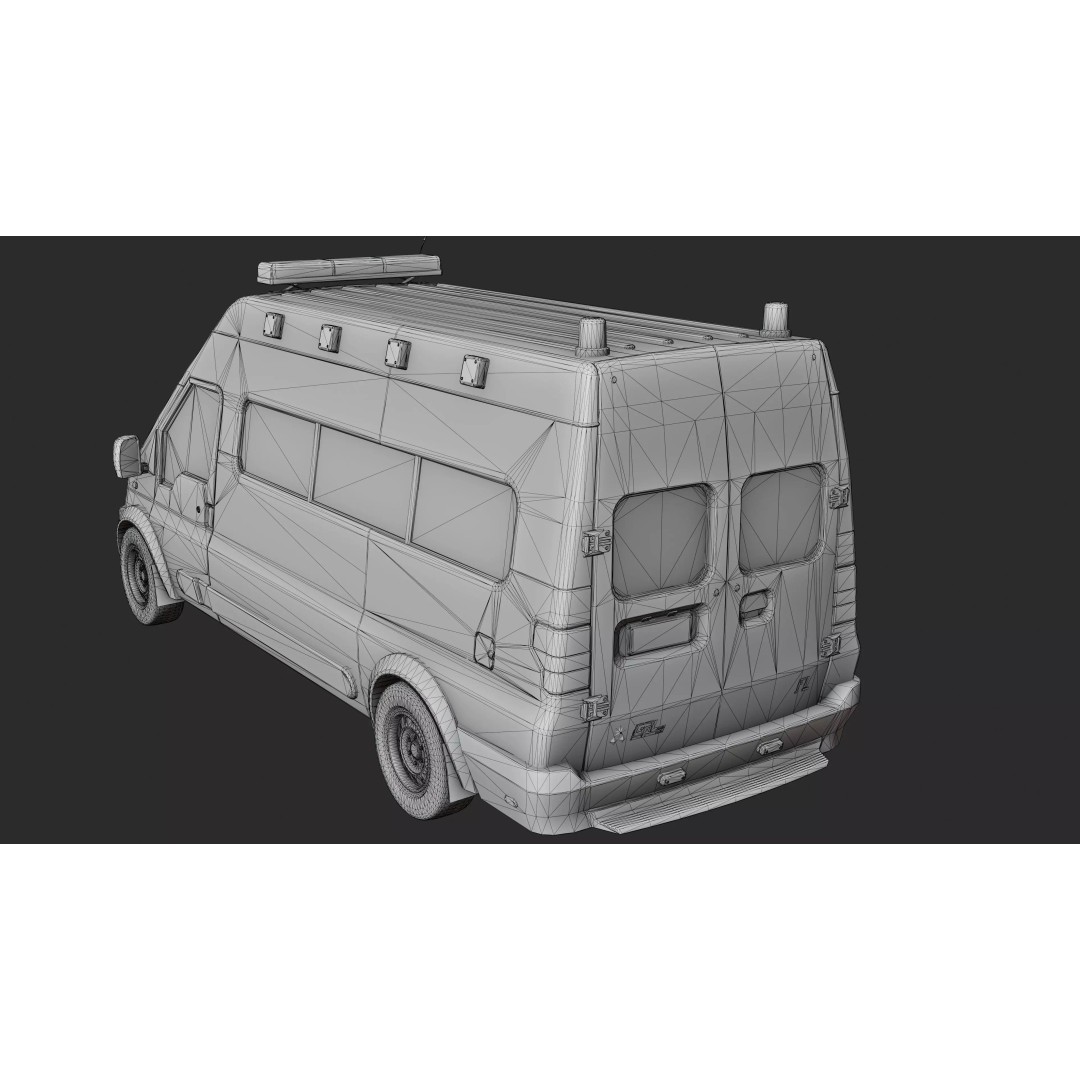 Service Van 3D Model – Low Poly Game Asset, FBX, PBR Textures - View 29