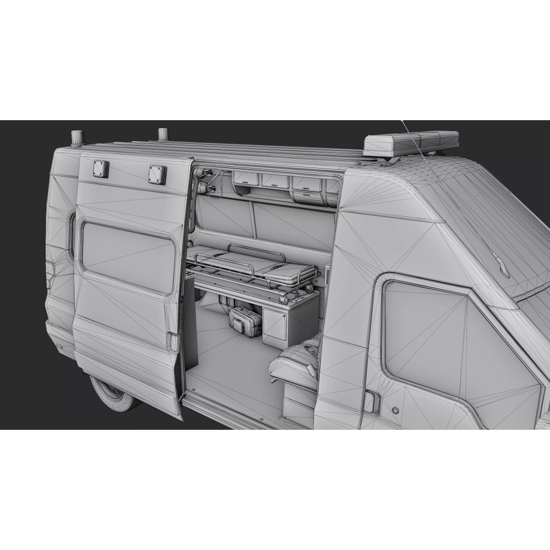 Service Van 3D Model – Low Poly Game Asset, FBX, PBR Textures - View 30
