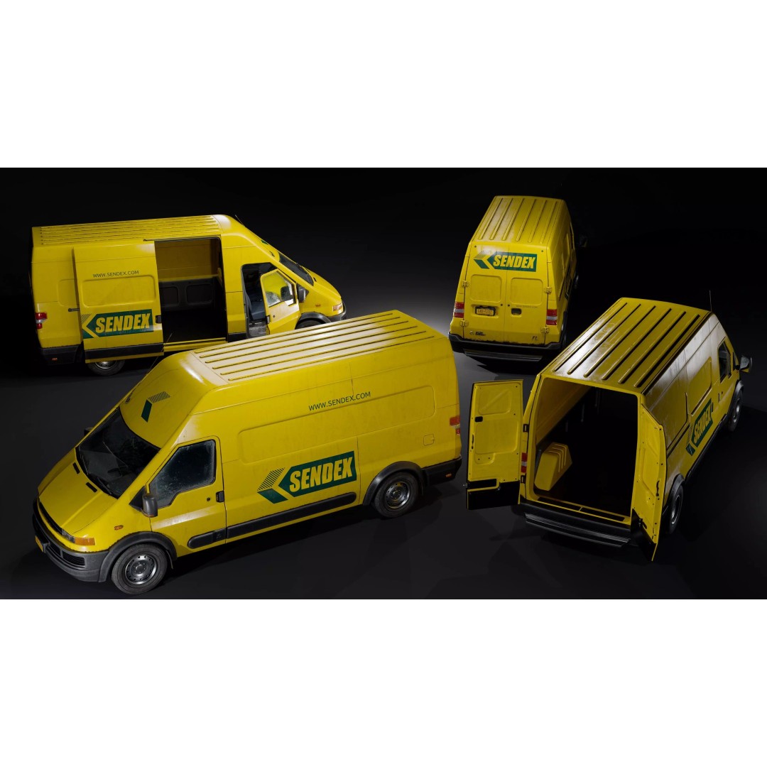 Service Van 3D Model – Low Poly Game Asset, FBX, PBR Textures - View 8