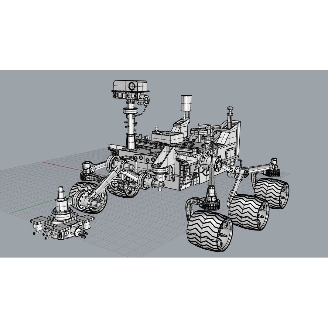 Curiosity Mars Rover 3D Model – Detailed Space Asset, FBX, Blender - View 7
