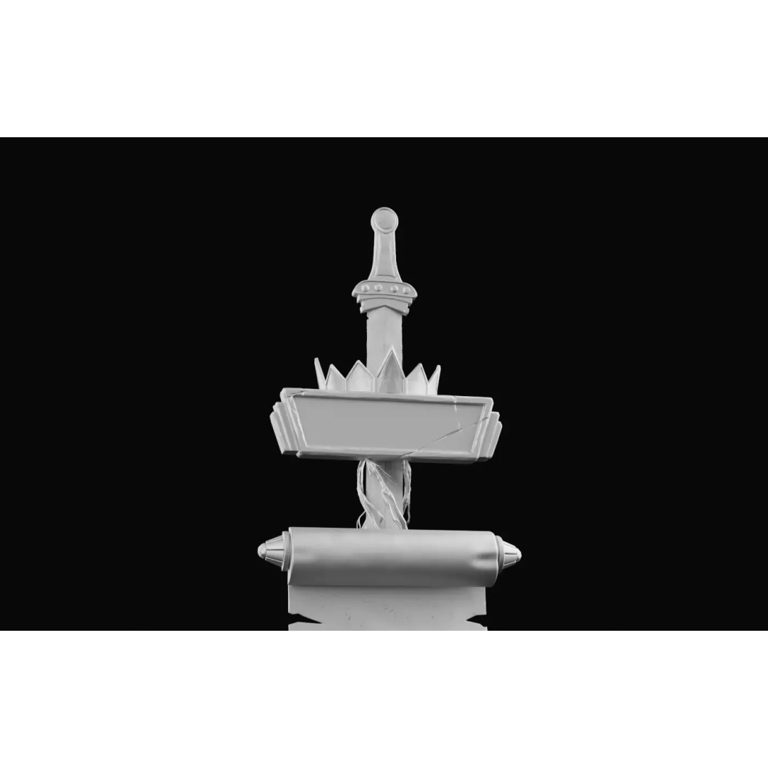 Royal Sword and Scroll 3D Model – High Poly Medieval Fantasy Asset, FBX - View 20