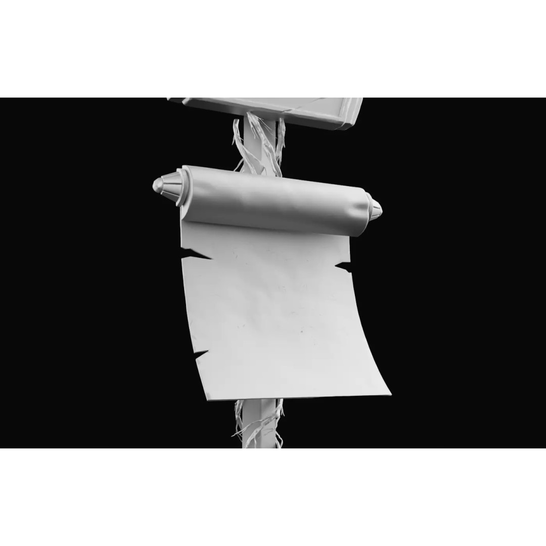 Royal Sword and Scroll 3D Model – High Poly Medieval Fantasy Asset, FBX - View 23