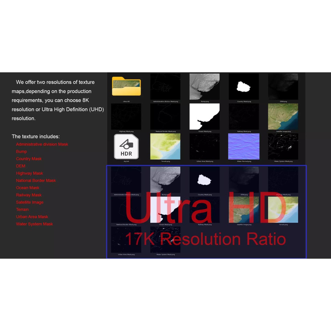 Uruguay Map 3D Model – Realistic Satellite Terrain, FBX & OBJ