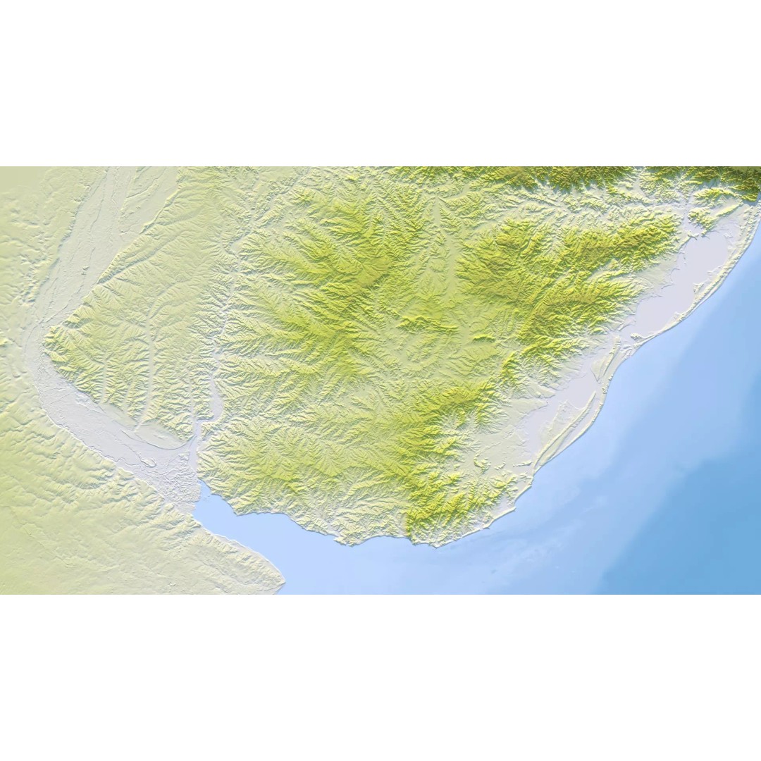 Uruguay Map 3D Model – Realistic Satellite Terrain, FBX & OBJ - View 11
