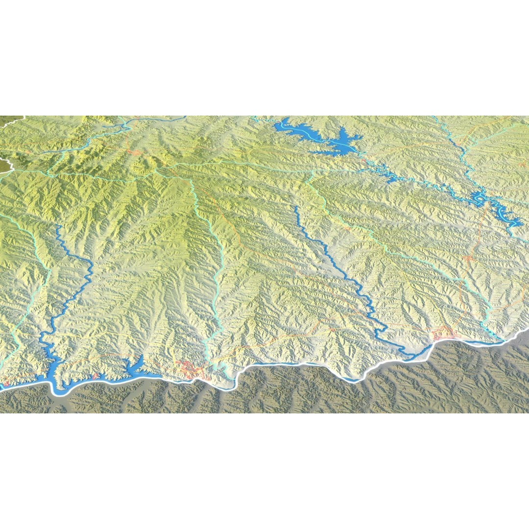 Uruguay Map 3D Model – Realistic Satellite Terrain, FBX & OBJ - View 15