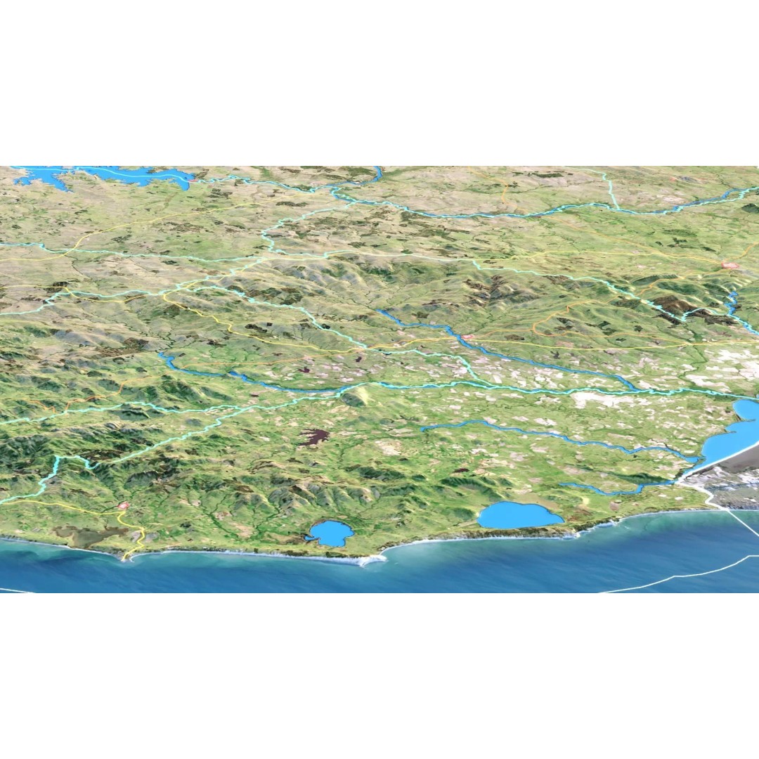 Uruguay Map 3D Model – Realistic Satellite Terrain, FBX & OBJ - View 6