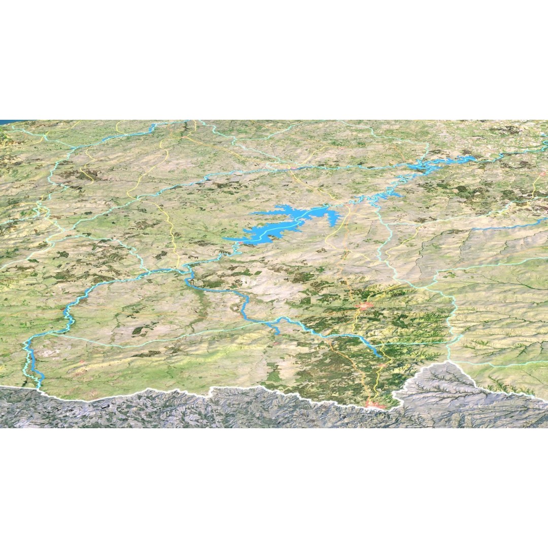 Uruguay Map 3D Model – Realistic Satellite Terrain, FBX & OBJ - View 8