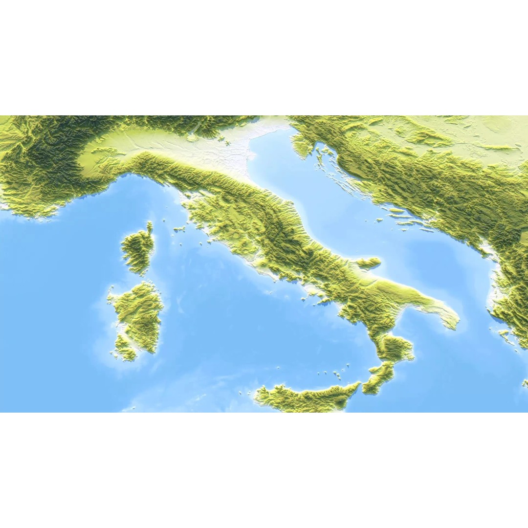 Italy Map 3D Model – Realistic Satellite Terrain, FBX & OBJ Formats - View 11