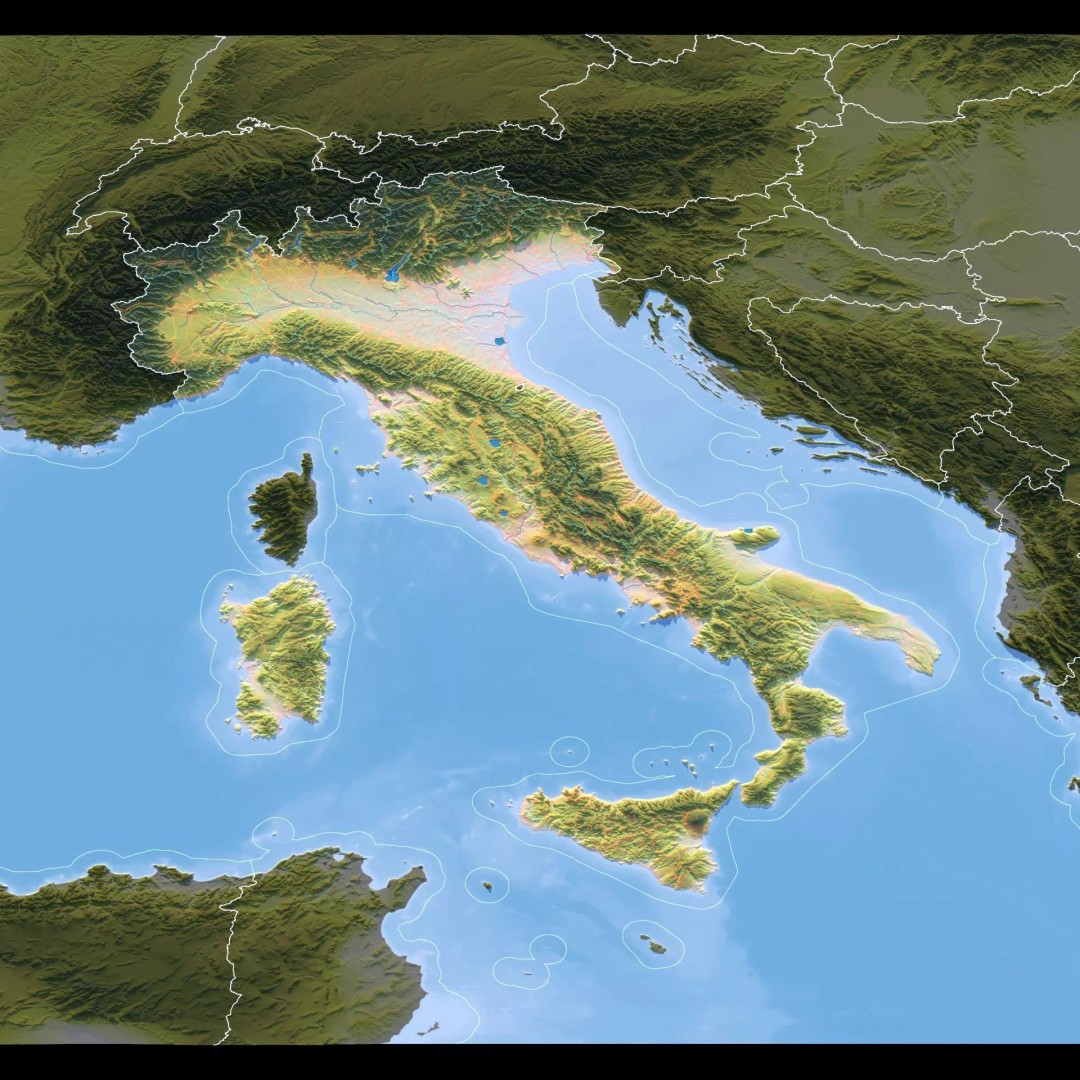 Italy Map 3D Model – Realistic Satellite Terrain, FBX & OBJ Formats - View 12