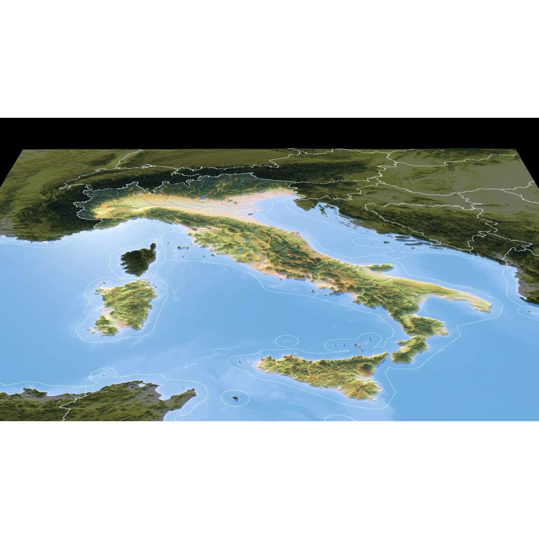 Italy Map 3D Model – Realistic Satellite Terrain, FBX & OBJ Formats - View 13