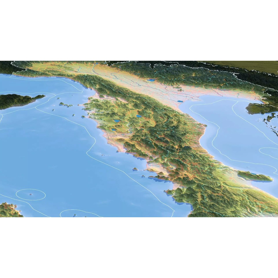 Italy Map 3D Model – Realistic Satellite Terrain, FBX & OBJ Formats - View 15