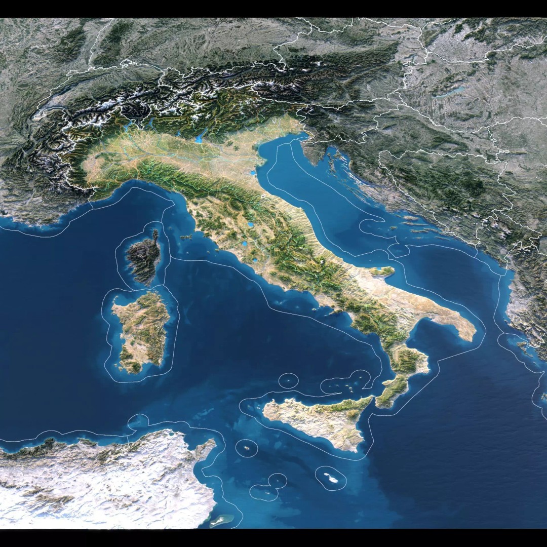 Italy Map 3D Model – Realistic Satellite Terrain, FBX & OBJ Formats - View 3