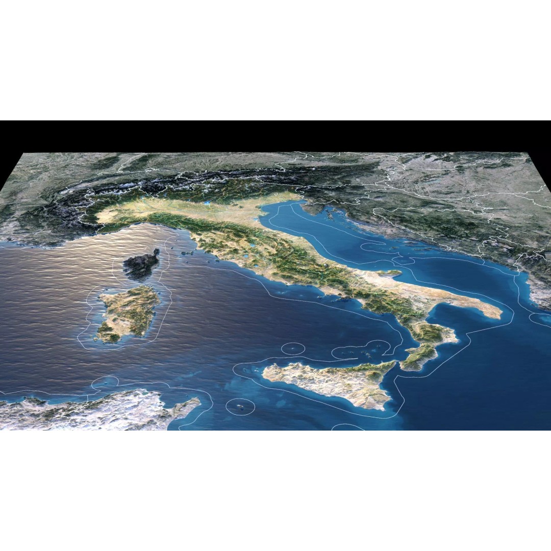 Italy Map 3D Model – Realistic Satellite Terrain, FBX & OBJ Formats - View 4