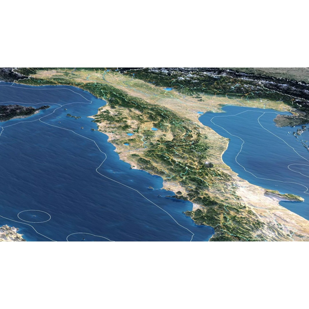 Italy Map 3D Model – Realistic Satellite Terrain, FBX & OBJ Formats - View 6